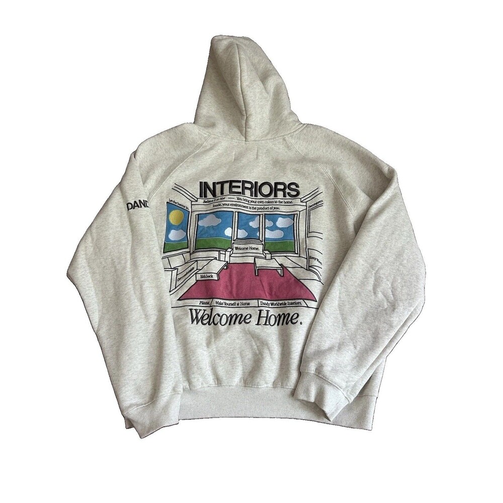 Dandy Interior Designer Home Oversized Lux Grey Hoodie Large